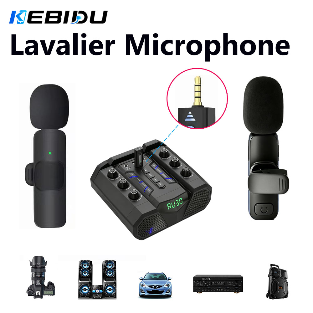 Streaming Mic Condenser - Microphone Lavalier sans fil KEBIDU 3,5
