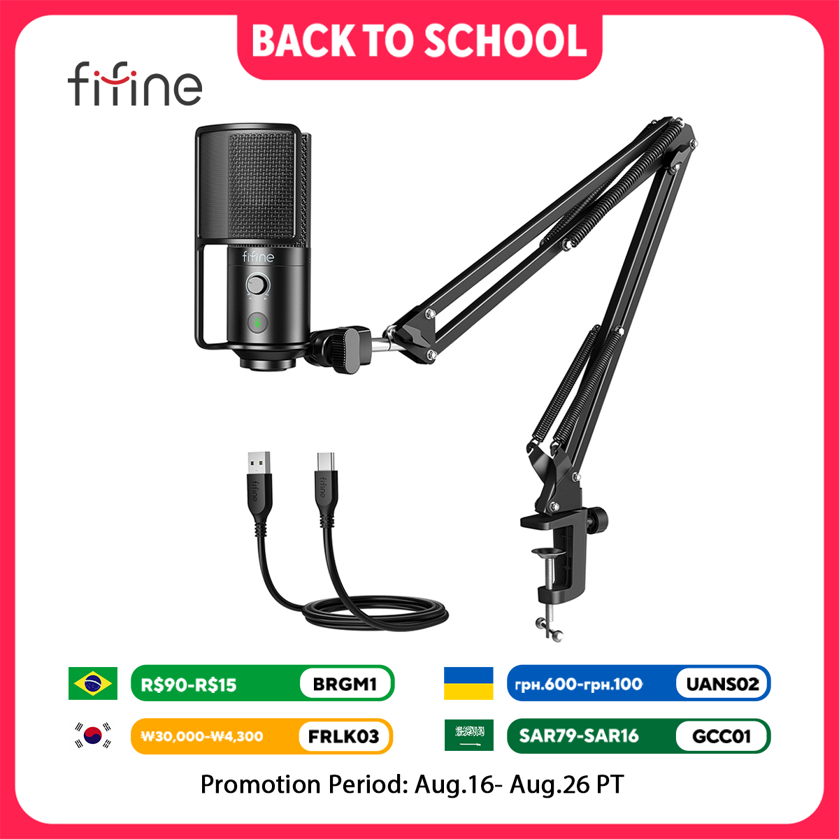 Streaming Mic Condenser - Kit de microphone de Streaming USB