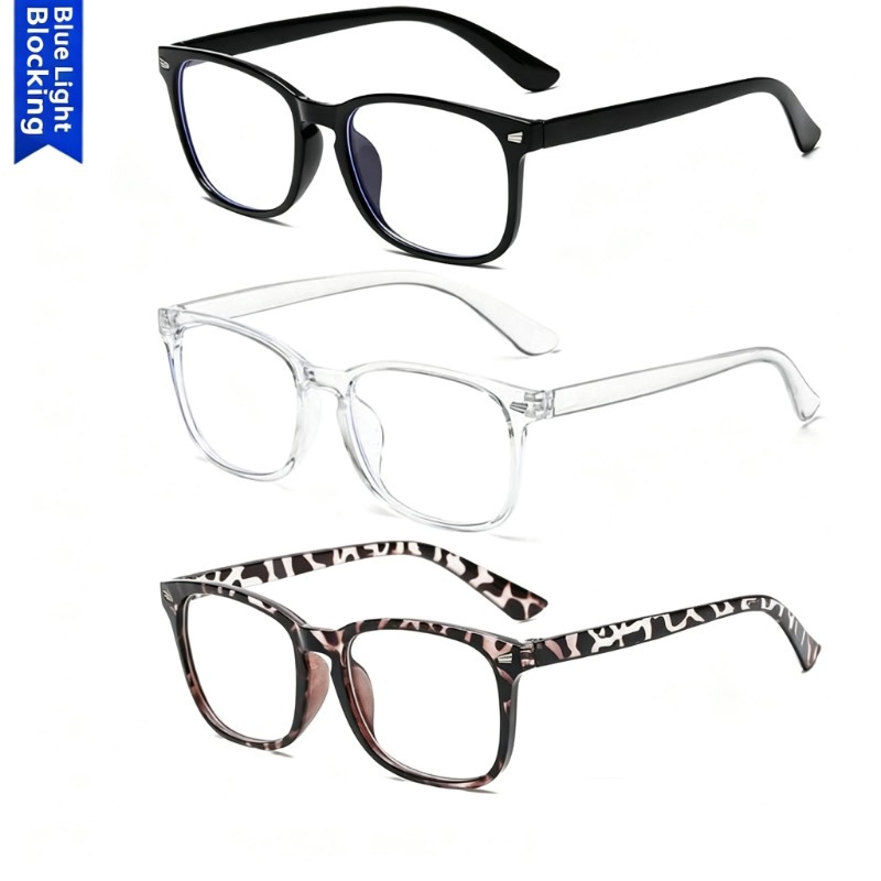 Gaming Glasses Blue - Lunettes carrées anti-lumière bleue pour hommes