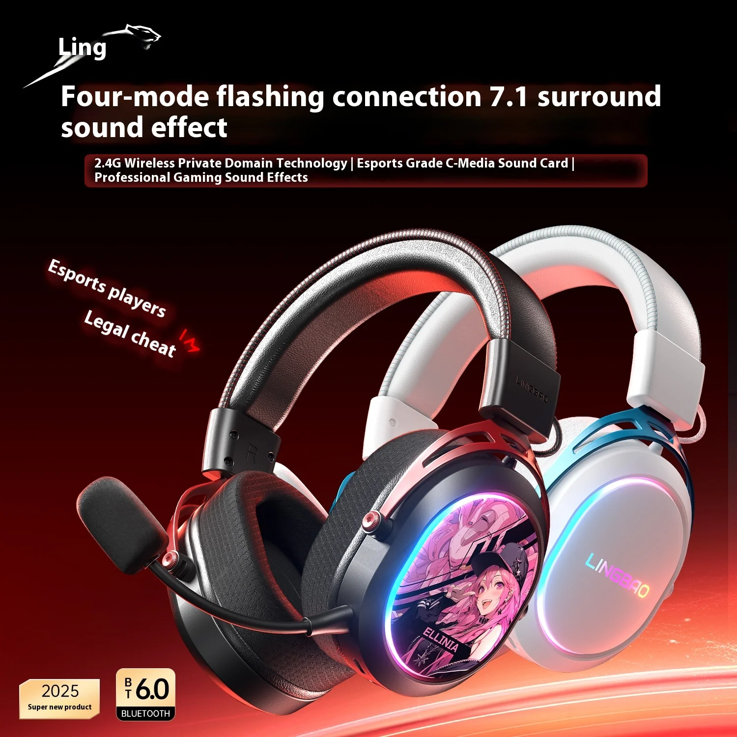 Gaming Headset 7.1 - LingBao T9 Pro Max casque sans