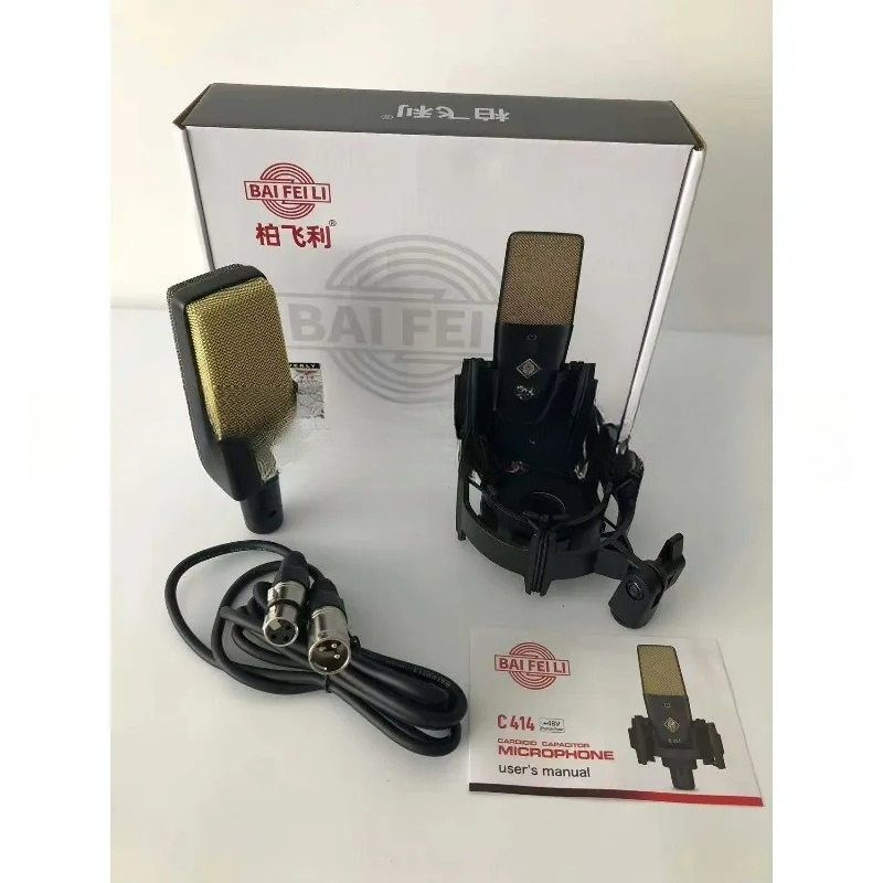 Streaming Mic Condenser - Microphone à condensateur professionnel C414 avec