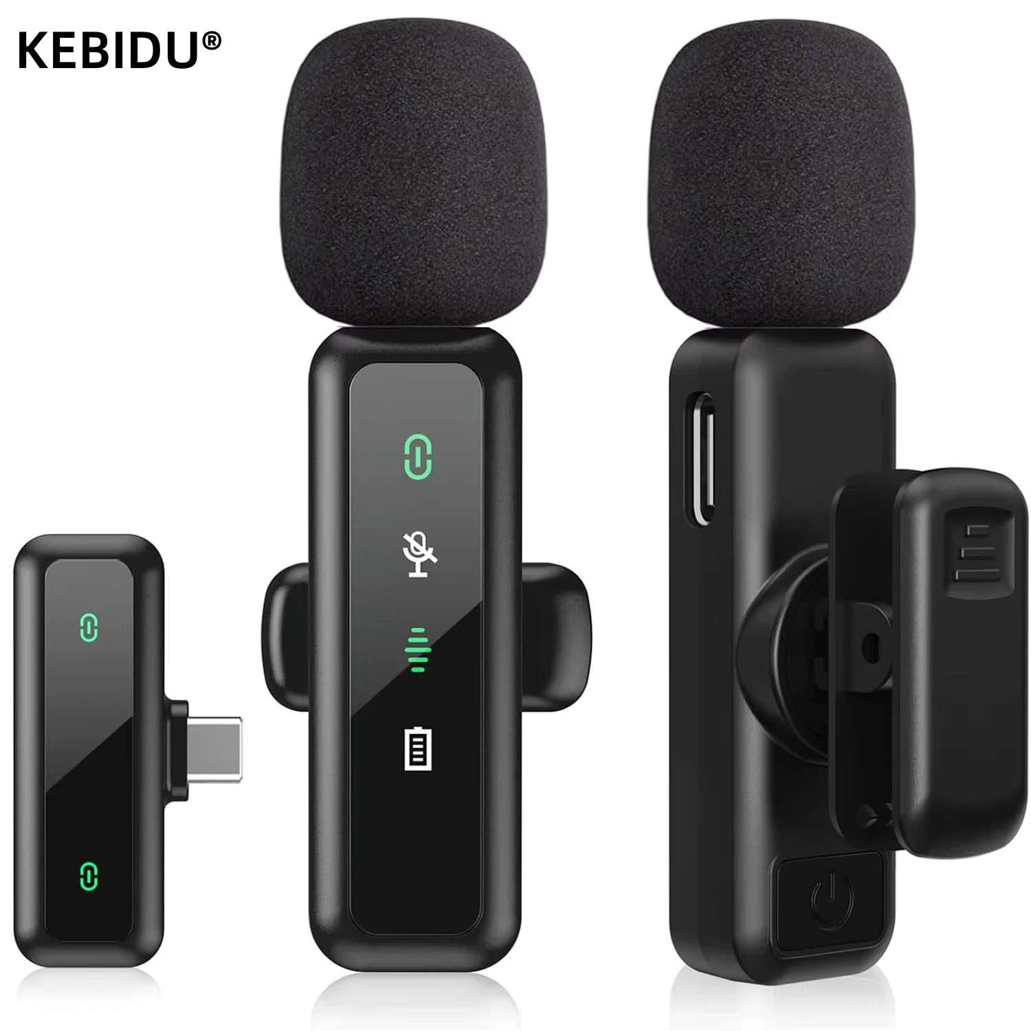 Streaming Mic Condenser - Microphone sans fil Lavalier, batterie Rechargeable