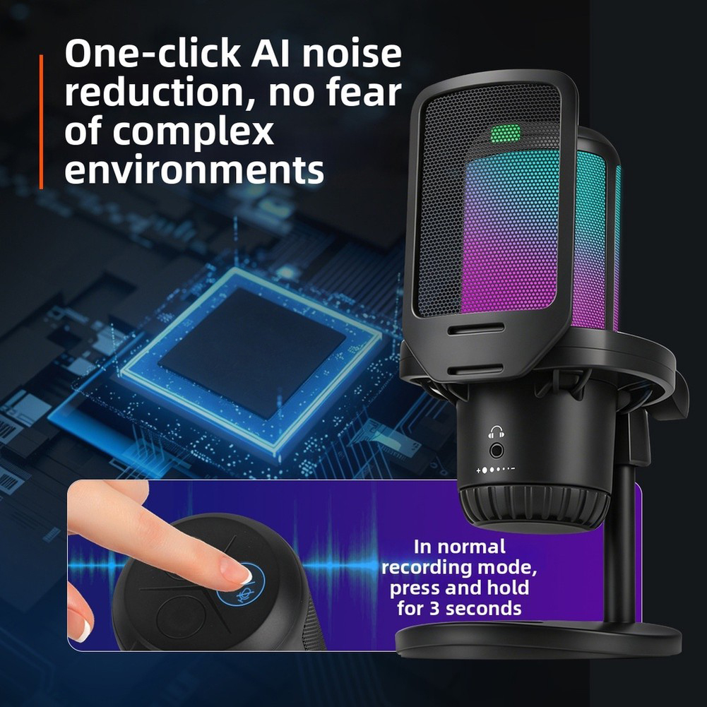 Microphone de jeu AI avec rédu - Streaming Mic Condenser avis et prix
